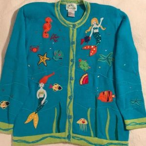 The Quacker Factory Ocean Sweater Sz M